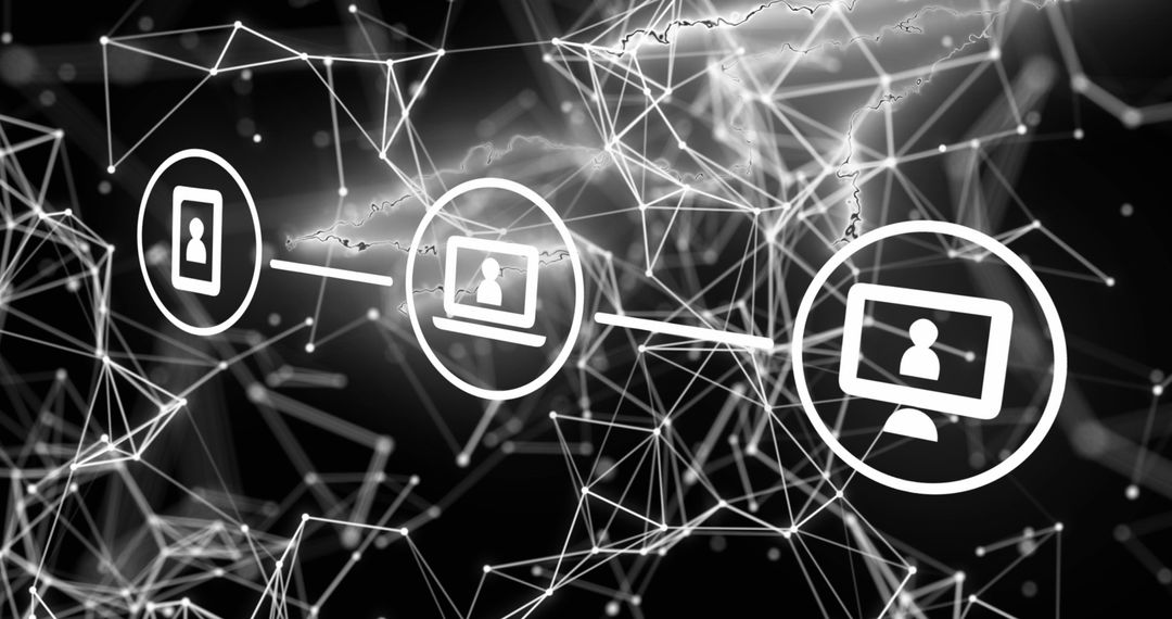 Abstract Digital Network with Media Icons