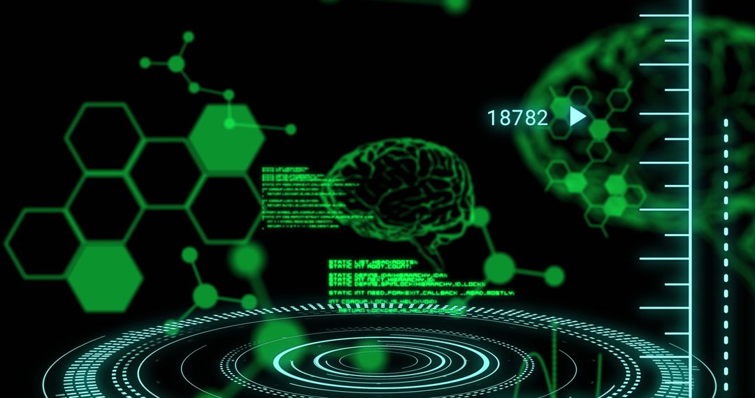 Futuristic Brain Digital Interface Scanning Codification