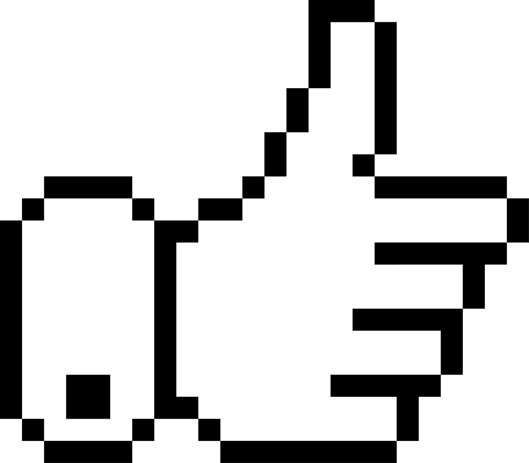 Pixel-Art Thumbs-Up Icon With Transparent Background