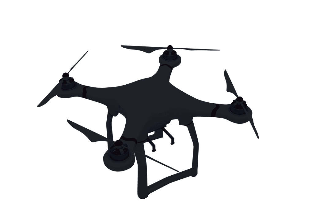 Advanced Black Drone on Transparent Background Design