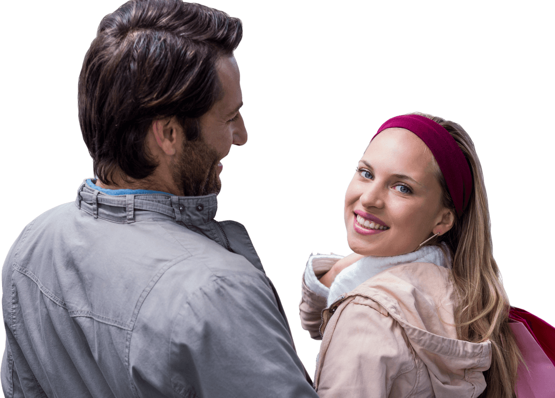 Cheerful Couple Embracing Smiling Mediterranean Romantic Moment Transparent