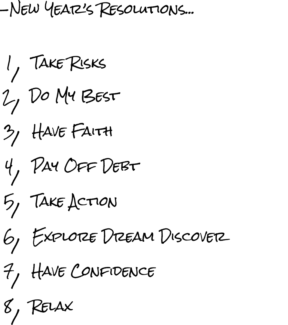 New Year Goals List on Transparent Background