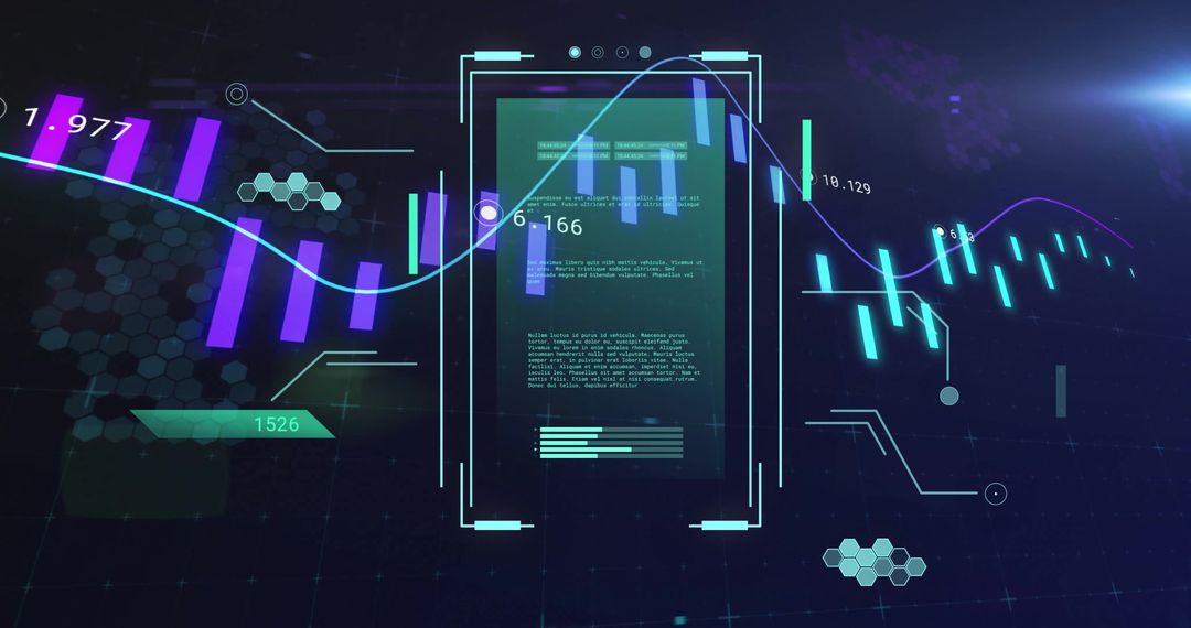 futuristic data processing interface with digital graphs - Free Images, Stock Photos and Pictures on Pikwizard.com