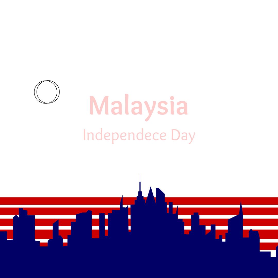 Malaysia Independence Day Celebration Vector with City Skyline