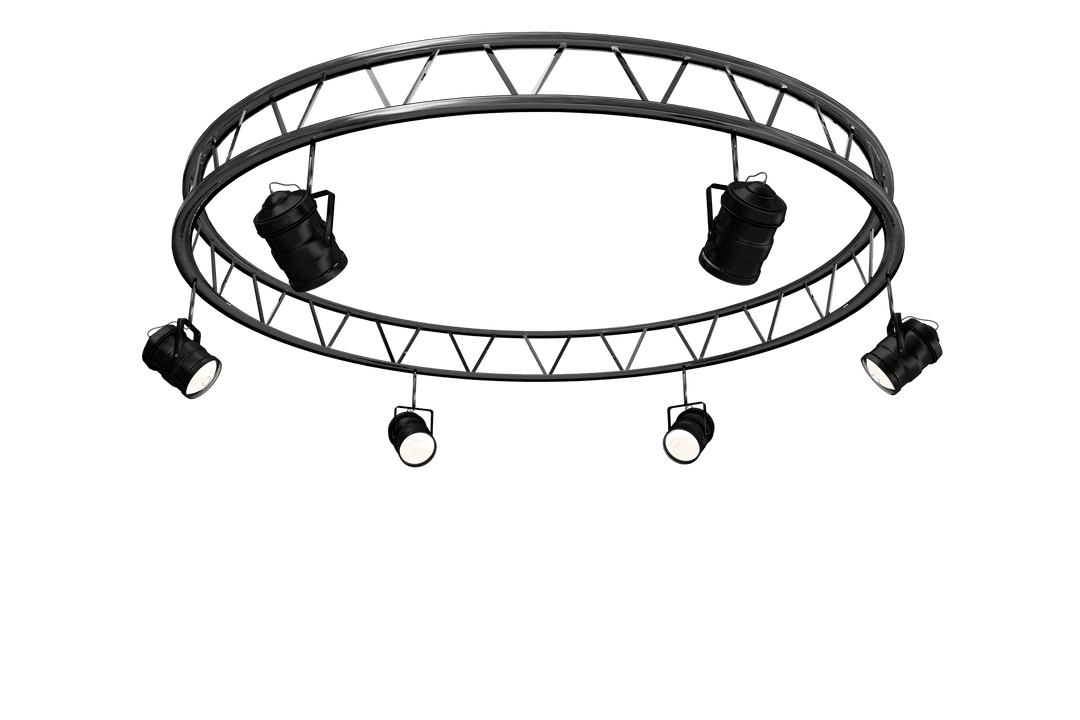 Hanging Spotlights on Metal Circle for Performance Setting Transparent