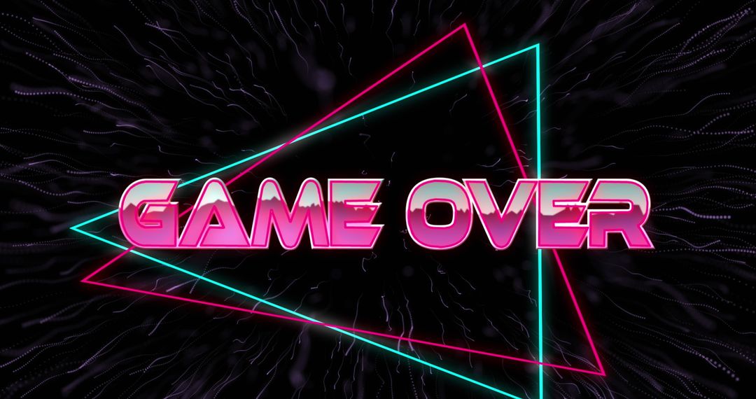 Retro Futuristic Game Over Neon Design