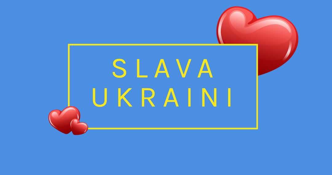 Support for Ukraine with Heart Symbols