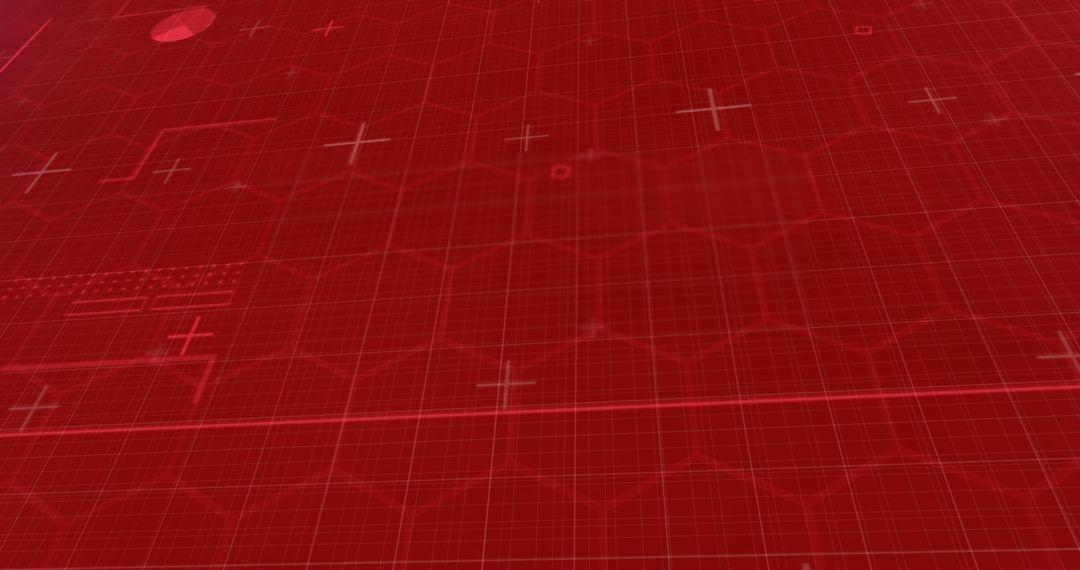Advanced Red Digital Interface Pattern Background