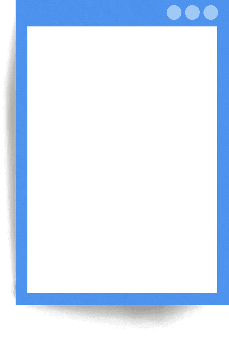 Blue Interface Frame with White Transparent Background