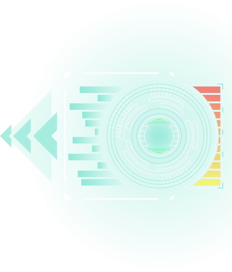 futuristic transparent tech interface with circle and gradient bars - Download Free Stock Images Pikwizard.com