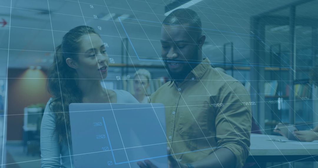 Data Processing Over Diverse Business Team Collaborating in Office