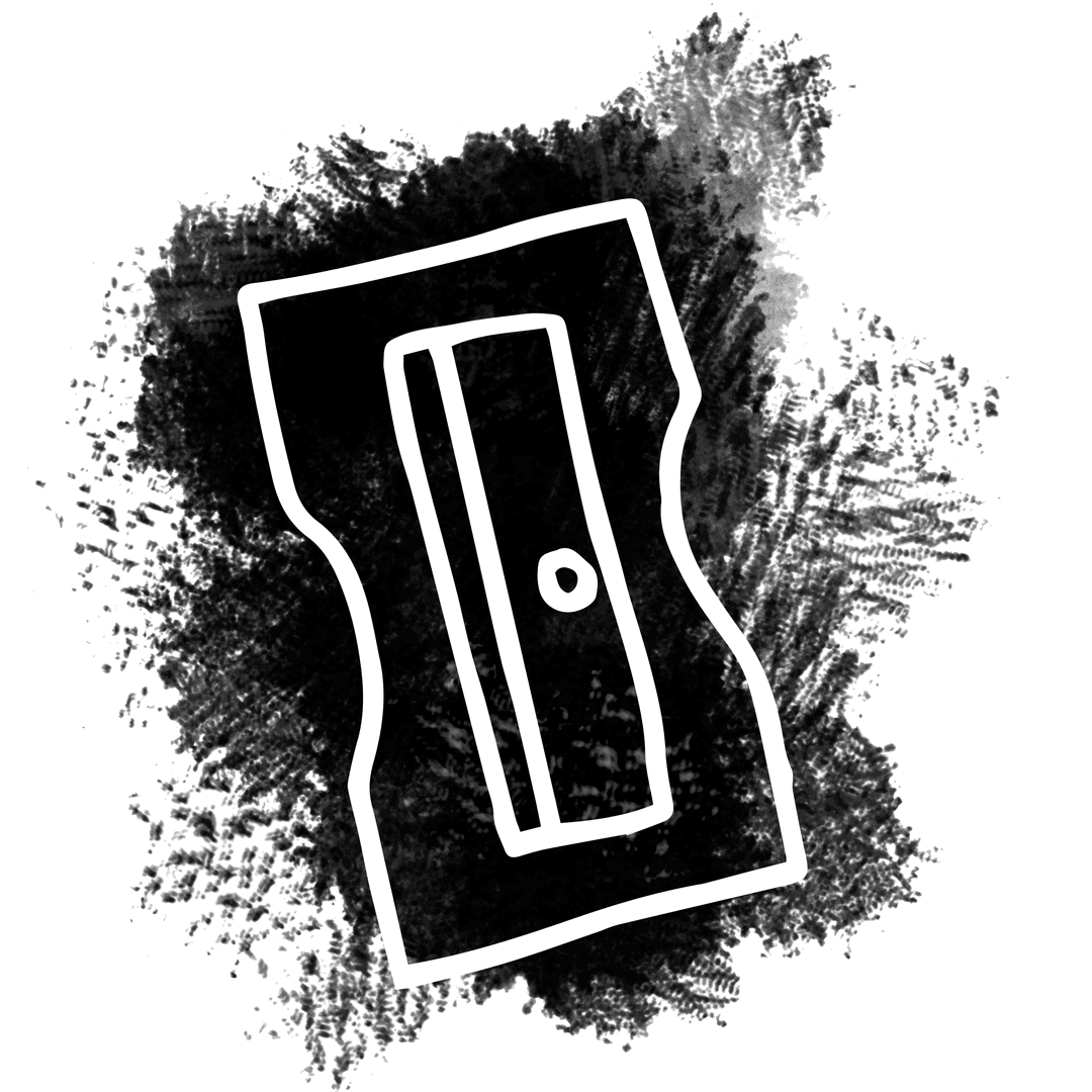 Transparent Black Outline of a Pencil Sharpener Vector