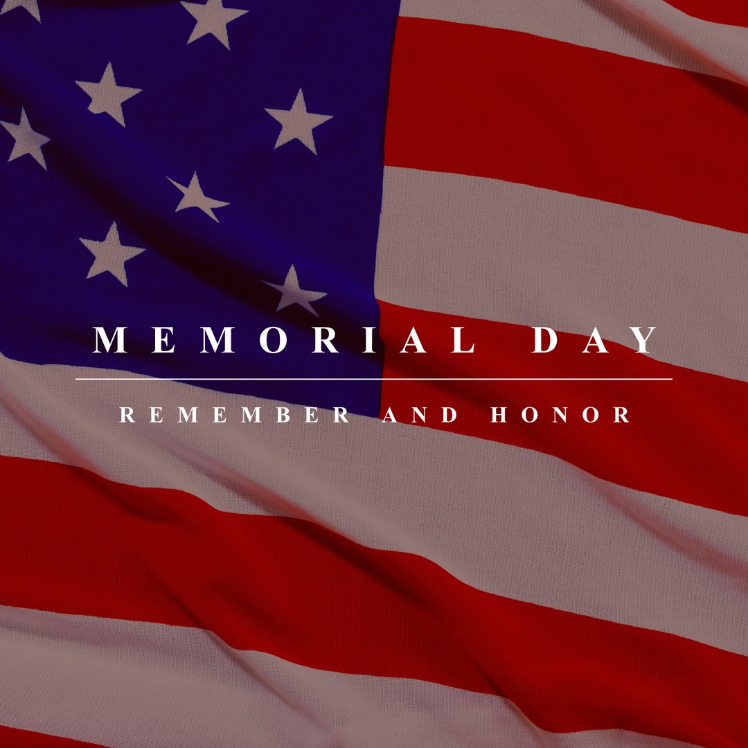 Memorial Day Tribute with USA Flag Remember and Honor Message - Download Free Stock Templates Pikwizard.com