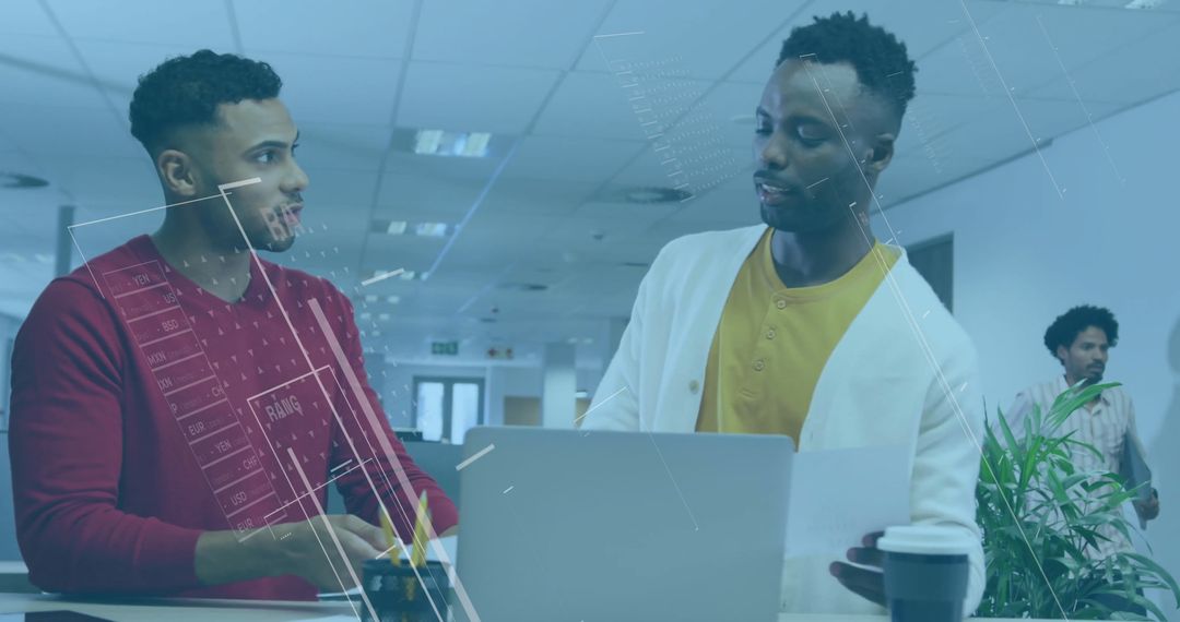 Team Collaboration in Modern Open Office Workspace