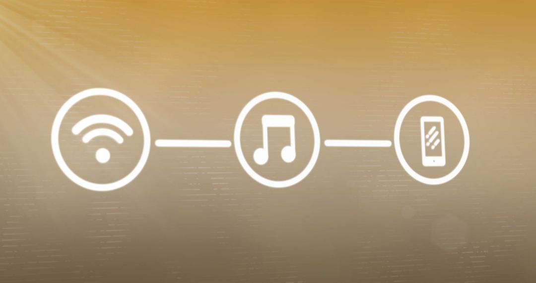 Connected Icons Depicting Digital Network and Communication