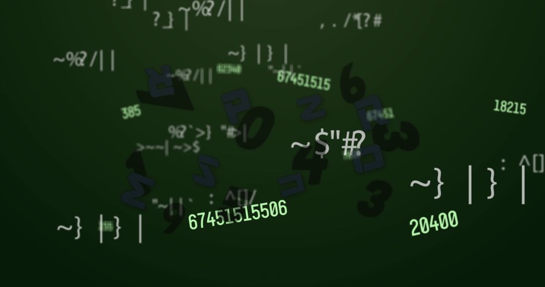 Abstract Numbers and Code Over Green Technology Background