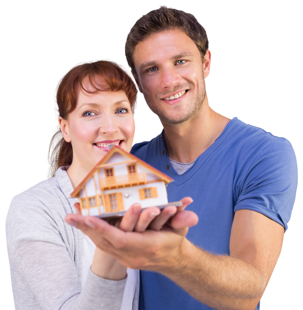 Transparent Background Happy Couple Holding Model House - Download Free Stock Images Pikwizard.com