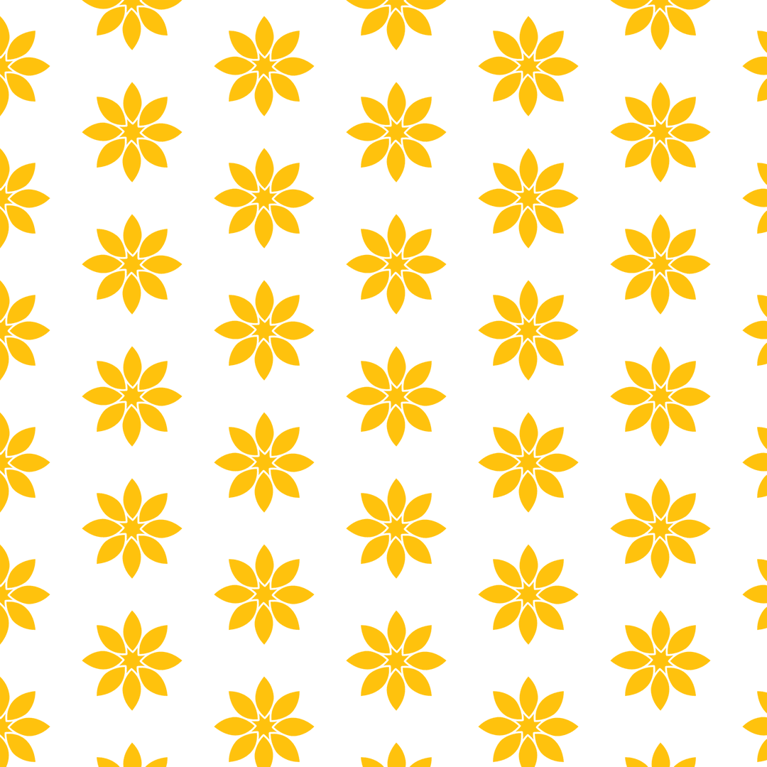 Yellow Floral Pattern on Transparent Background for Versatile Designs