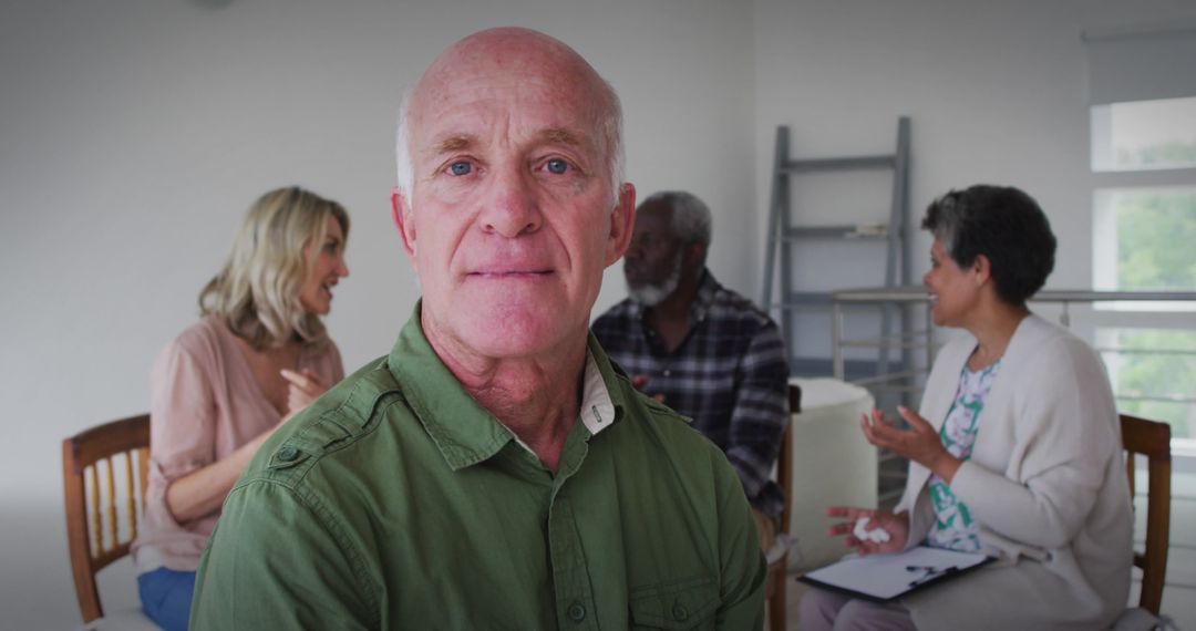 Senior Group Therapy Session with Joyful Interaction