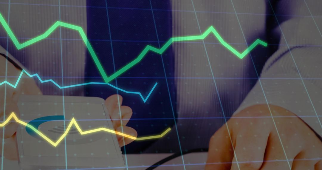 Business Analysis With Line Graphs Overlay on Mobile Device Use
