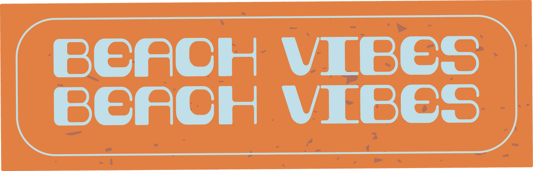 Retro Beach Vibes Typography on Transparent Background