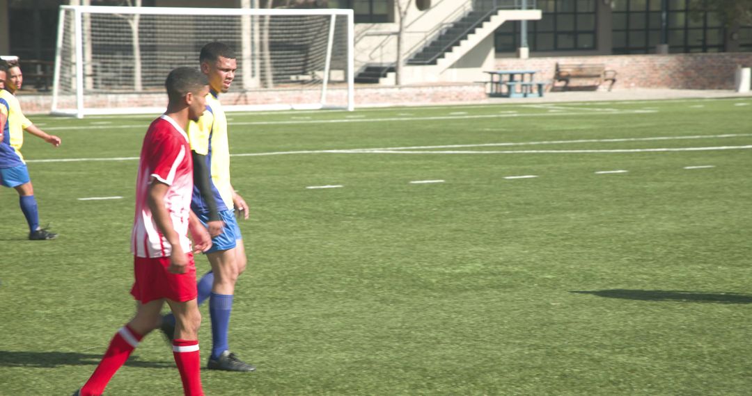 Intense Soccer Match Focused on Strategy and Teamwork