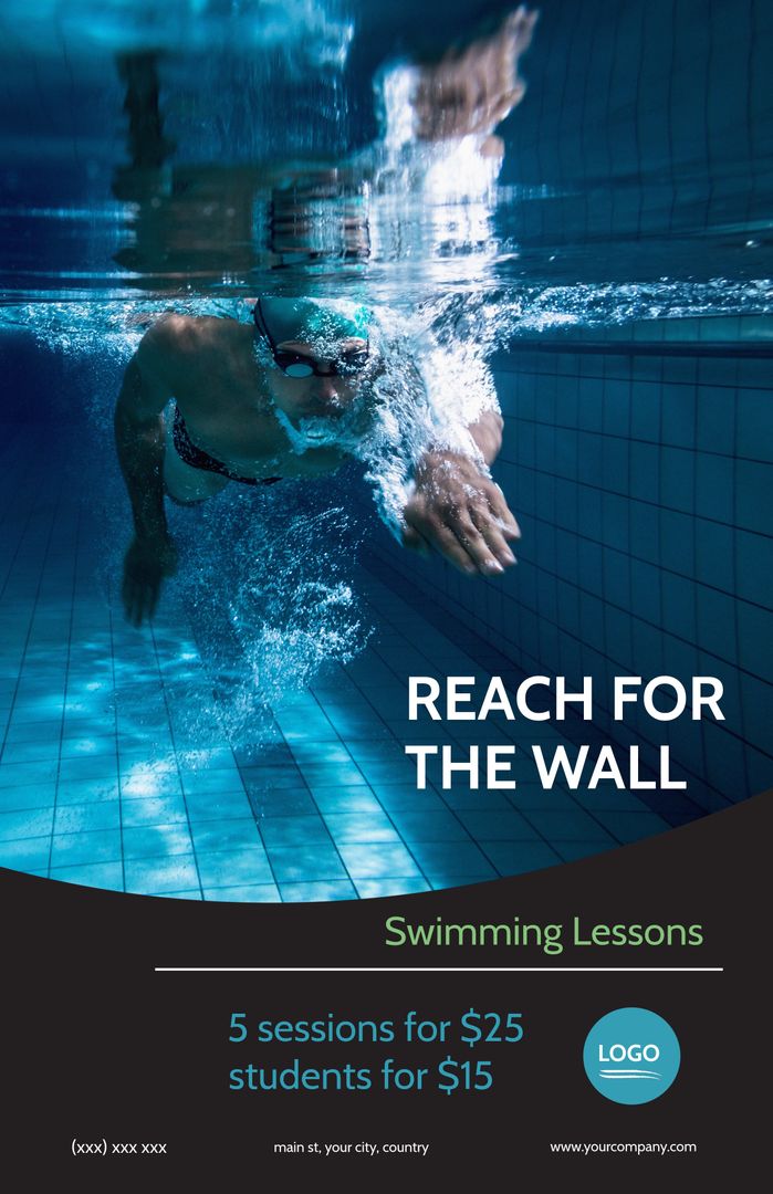 Underwater Swimmer Doing Front Crawl ideal for Fitness Promotions - Download Free Stock Templates Pikwizard.com