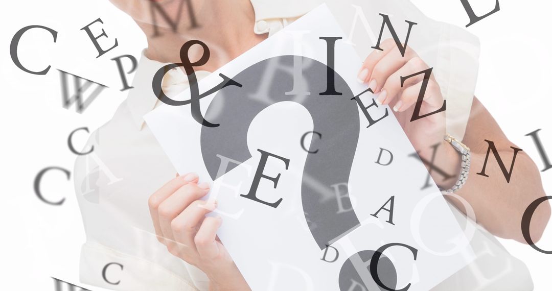 Conceptual Image of Knowledge and Inquiry with Overlapping Letters