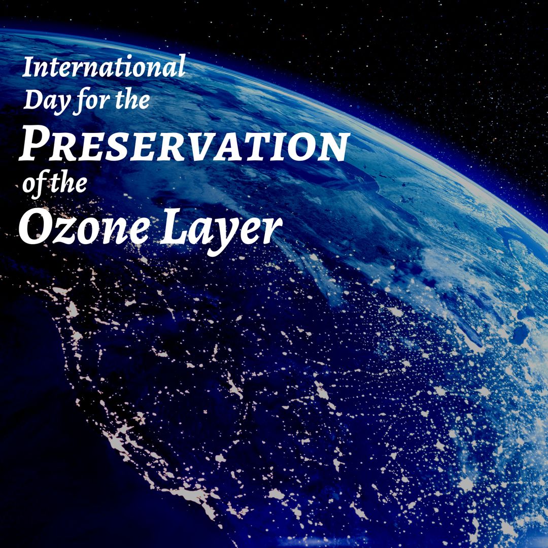 International Day for Ozone Layer Preservation with Earth Globe