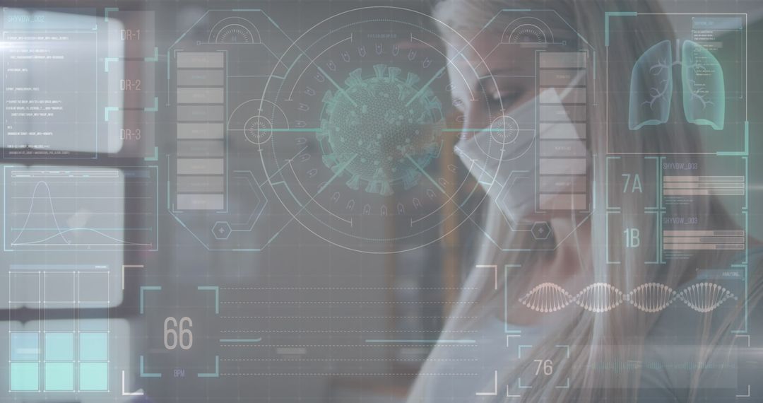 Teacher Using Digital Thermometer with COVID-19 Digital Interface