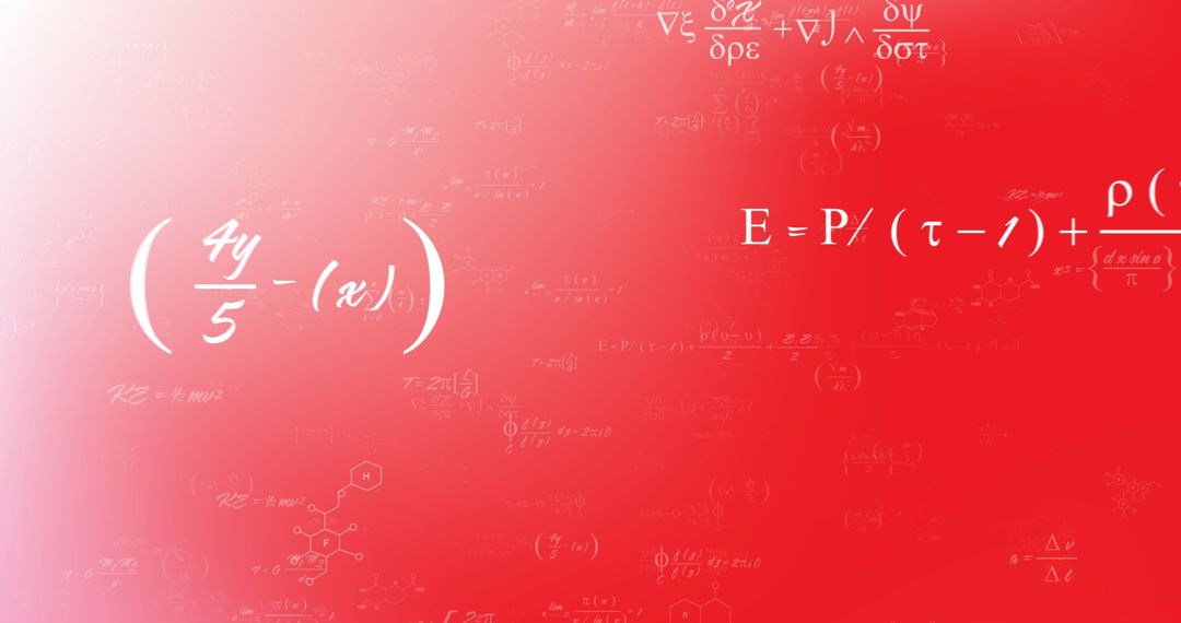 Abstract Mathematics Formulas on Gradient Pink Background