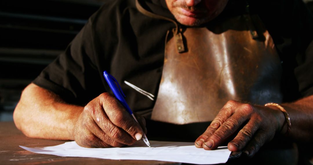 Close-up of Craftsperson Writing on Paper with Pen - Free Images, Stock Photos and Pictures on Pikwizard.com