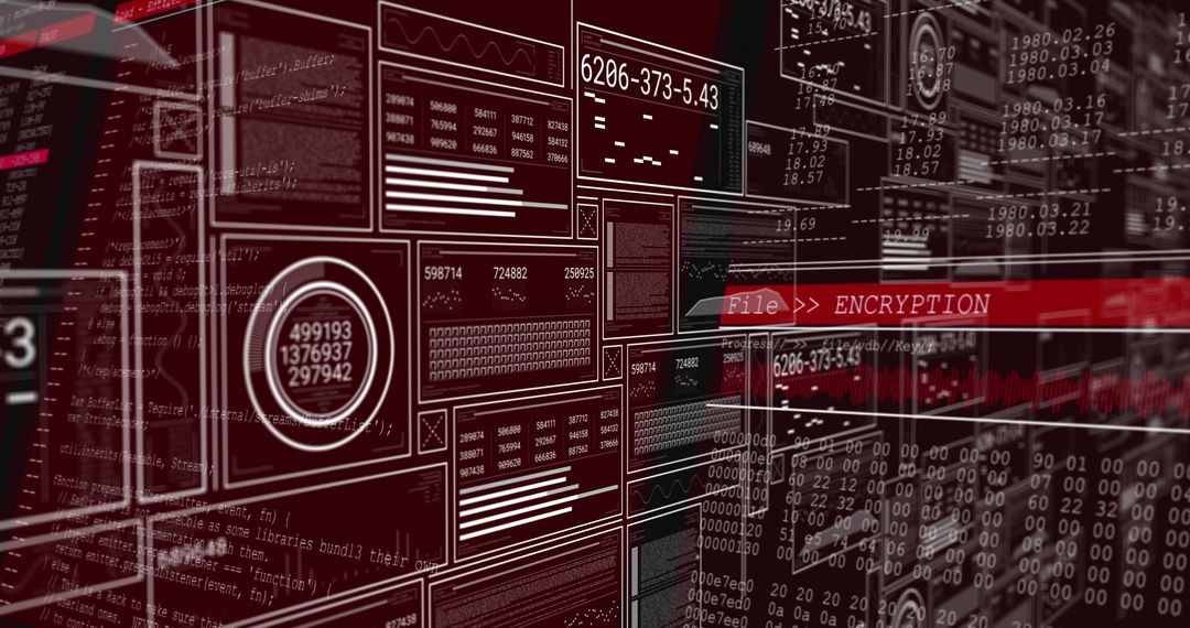 Futuristic Encryption Interface Display in Cyberspace