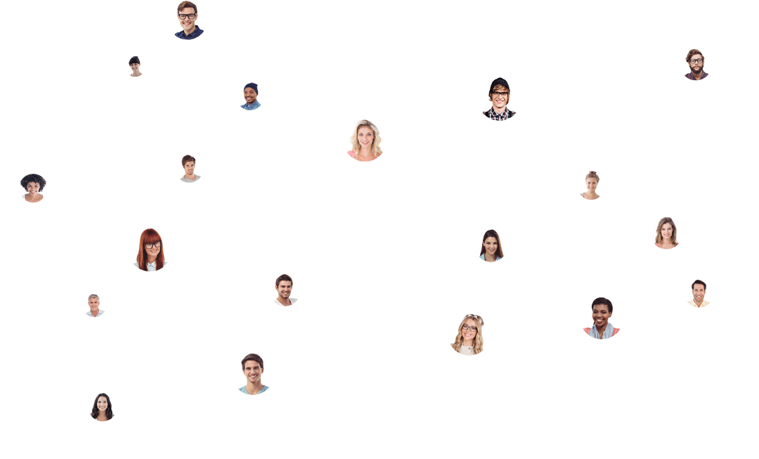 Transparent Digital Network of People Connected by Lines