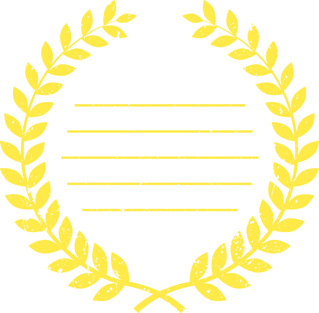 Golden Laurel Wreath with Copy Space on Transparent Background
