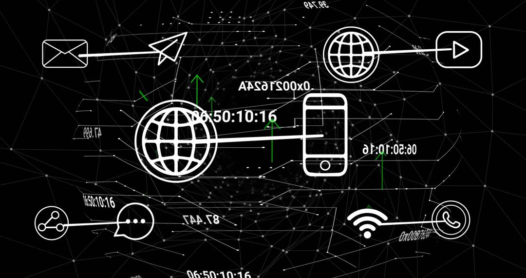 Digital Network Interface with Communication Media Icons