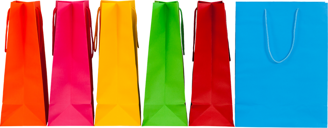 Colorful Gift Bags on Isolated Transparent Background - Download Free Stock Images Pikwizard.com