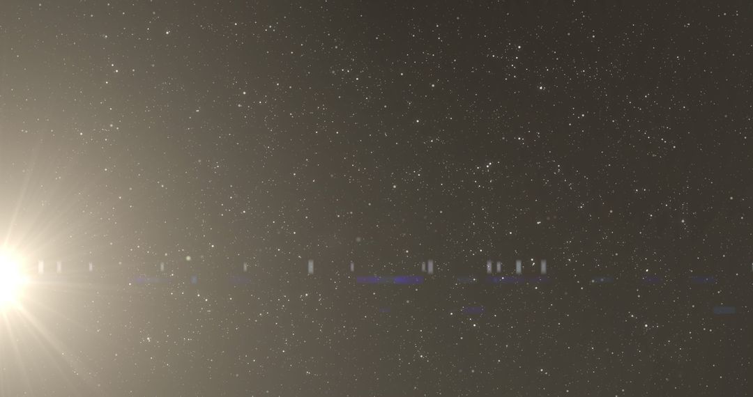 Starry Night Sky With Glistening Bright Light Effect