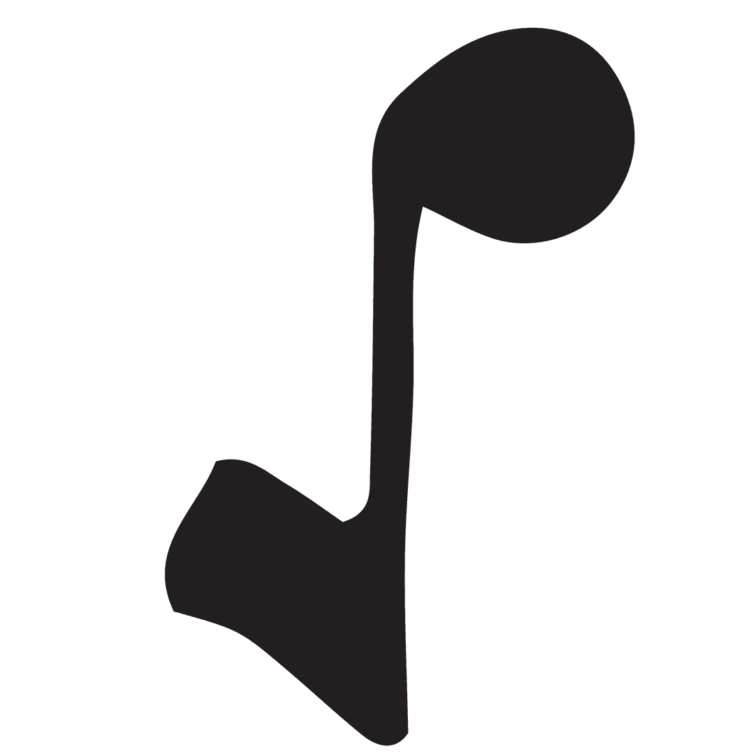 Musical Single Note on Transparent Background