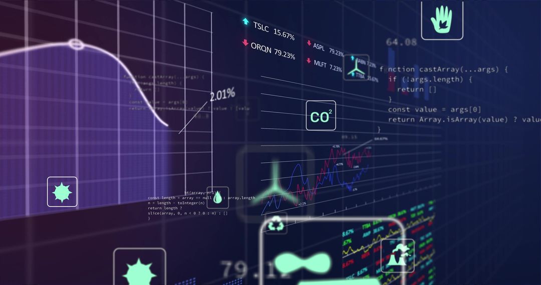 Futuristic Analytics Dashboard with Environmental Data Visualization