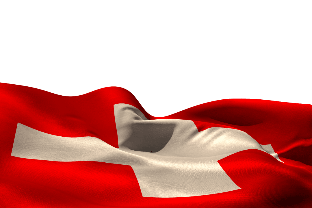 Detailed Texture of Switzerland Flag on Transparent Background