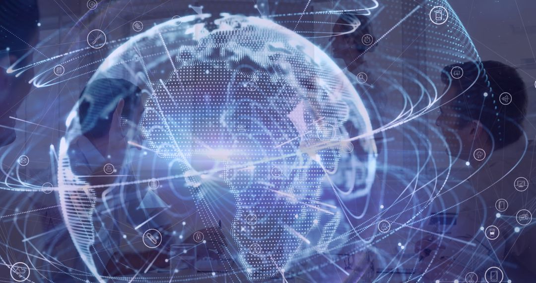 Global Network with Digital Interface Overlays - Free Images, Stock Photos and Pictures on Pikwizard.com