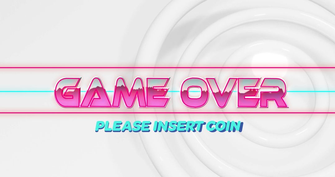 Retro Futuristic Game Over with Digital Interface Design