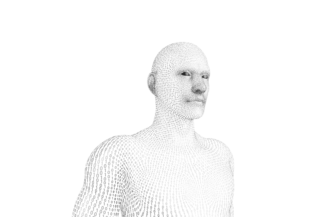 Transparent Digital Human Model For Technology and Anatomy Illustration