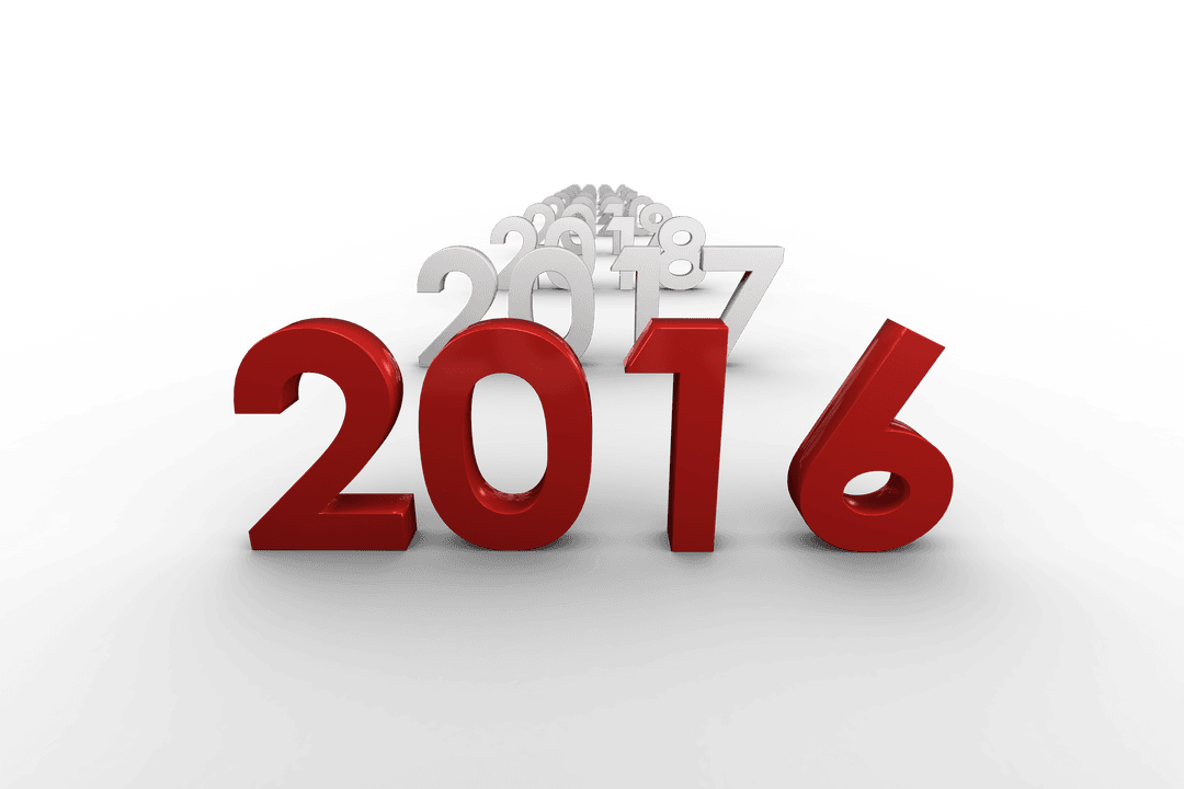 Red and White Years Gradating Illustration on Transparent Background