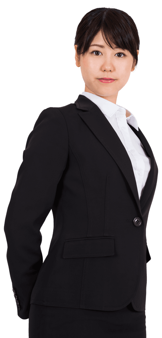 Confident Asian Businesswoman Smiling with Transparent Background