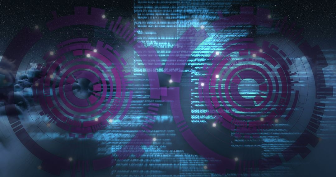 Abstract Digital Interface with Data Overlay