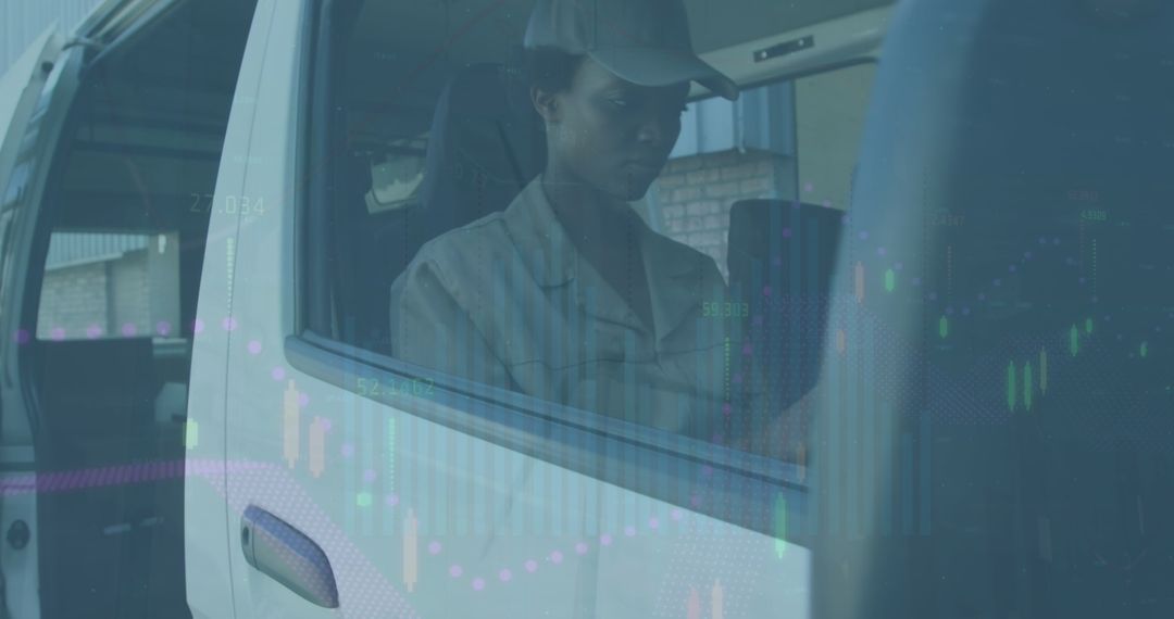 Innovative Courier Operations with Data Overlay Technology Concept