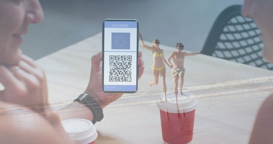 Conceptual Blend of Vaccination Passport and Holiday Imagery