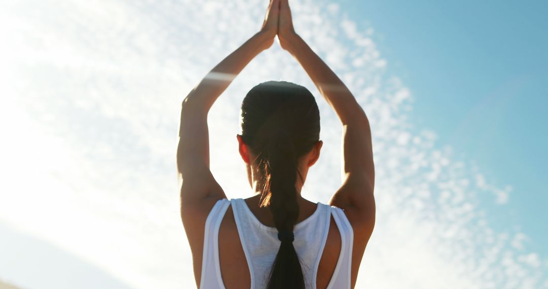 Woman Practicing Yoga Outdoors in Sunshine - Free Images, Stock Photos and Pictures on Pikwizard.com